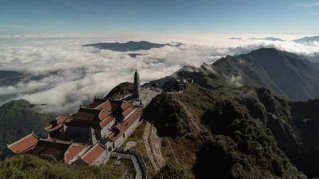 Fansipan Vietnam Mountain Top Temple and Pagoda Time Lapse