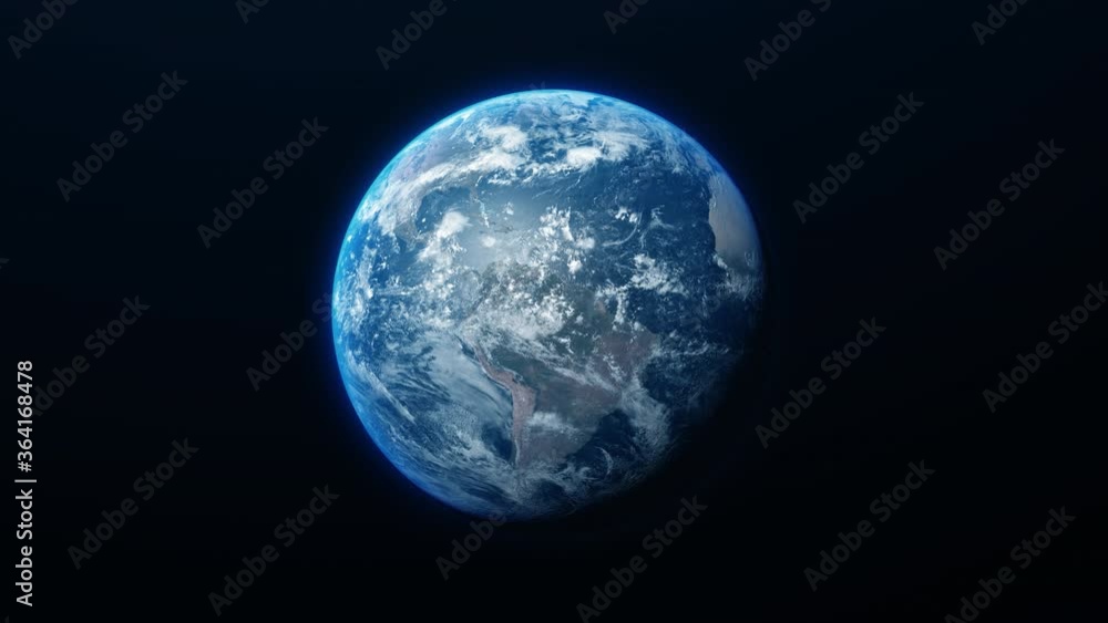 Wall mural rotating planet earth from space. seamless loop animation. textures from the nasa website
