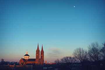 Fototapeta na wymiar Boston Sunset on Old Church