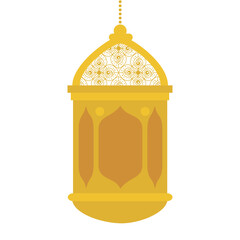 ramadan kareem lantern hanging, golden lantern hanging on white background vector illustration design