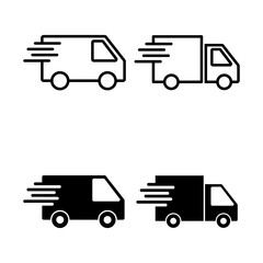 set of Delivery Icons. Fast Delivery Icon. Fast shipping delivery truck. Truck icon delivery