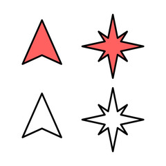 Obraz premium set of Compass vector icons. Compass icon vector