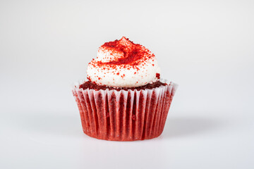 Red Velvet Cupcake On White