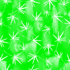 Cannabis leaves seamless Watercolor pattern