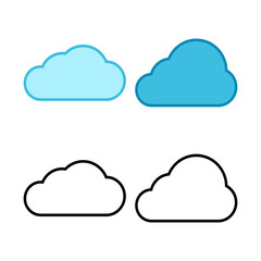set of Cloud icons vector. cloud computing icon