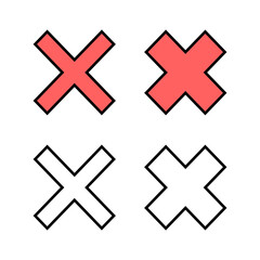 Fototapeta na wymiar set of Close icons. Delete icon. remove, cancel, exit symbol