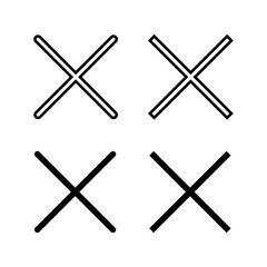 set of Close icons. Delete icon. remove, cancel, exit symbol