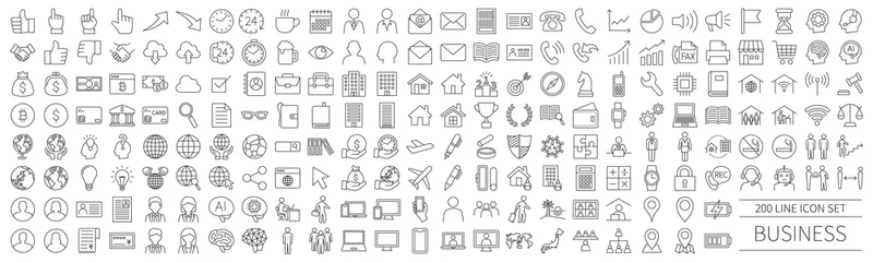 Foto op Canvas 200 line icon set related to business © SUE