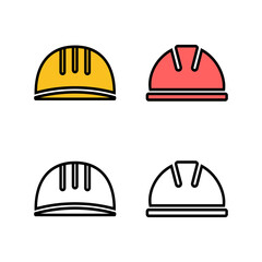 set of Helmet icons. Motorcycle helmets. Racing helmet. construction helmet icon. Safety helmet