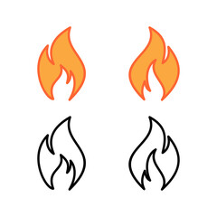 set of Fire icons. Fire flame icon template.