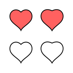 Set of Heart icons. Heart vector icon. Like icon vector. Love