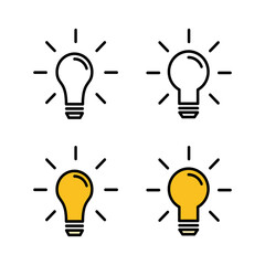 set of Lamp icons. Light bulb icon vector. Idea vector icon
