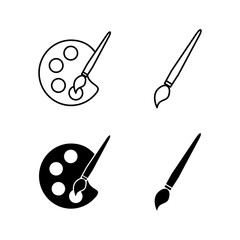 Set of Paint icons. Paint brush vector icon. Paint roller icon