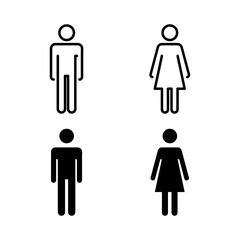 Set of Man and woman icon vector. Toilet sign. Man and woman restroom sign vector. Male and female icon