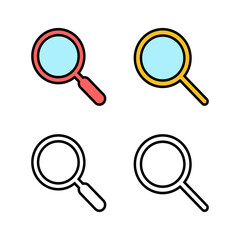 Set of Search icons. Glass vector icon. search magnifying glass icon. Find