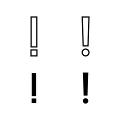 Set of Exclamation danger sign vector icon. attention sign icon. Hazard warning attention sign. icon alert. Risk