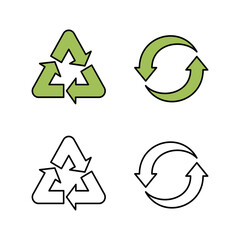 Set of Recycle icons vector. Recycle and some packaging sign. environment icon