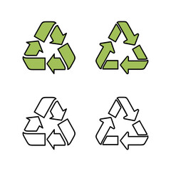 Set of Recycle icons vector. Recycle and some packaging sign. environment icon