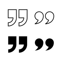 Set of Quote icons. Quote sign icon. Quotation mark symbol.