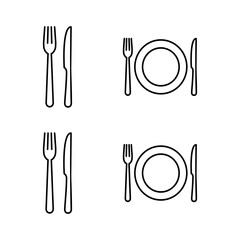 Set of Restaurant icons. Fork, Spoon, and Knife icon. food icon. Eat