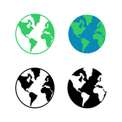 Set of World map icons. World icon vector