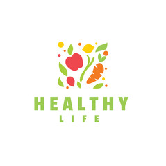 Healthy food logo icon design element