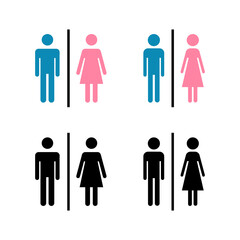 Set of Toilet icons. Toilet sign. Man and woman restroom sign vector. Male and female icon