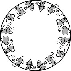 vector drawing mouse circle border frame background