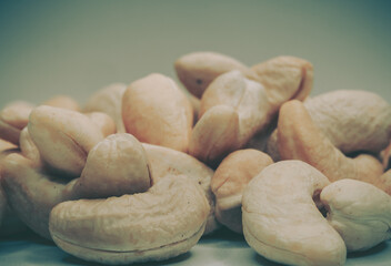 Close up Cashew nuts; Food Background