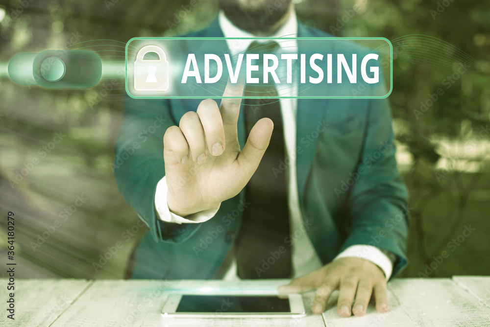 Poster writing note showing advertising. business concept for a profession which creates commercial for pro