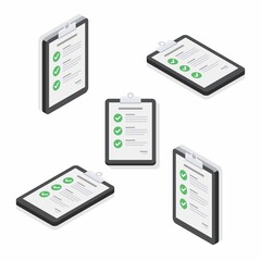 Checklist Isometric & Flat - Shadow icon vector. Flat style vector illustration.