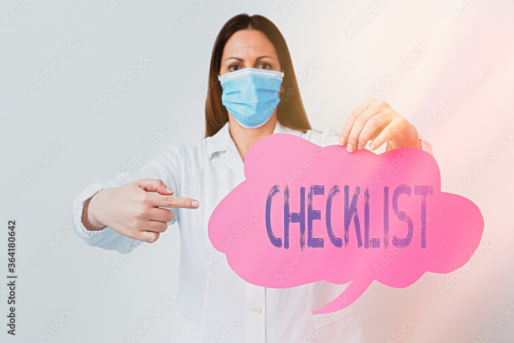 Poster conceptual hand writing showing checklist. concept meaning a list of required items, things to do or
