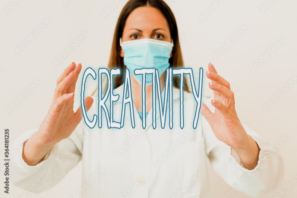 Poster text sign showing creativity. business photo showcasing the imagination of original ideas in particu