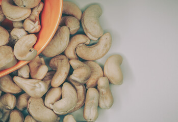 Close up Cashew nuts; Food Background