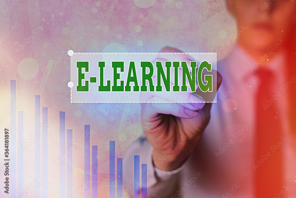 Poster text sign showing e learning. business photo showcasing training through electronic media usually ov