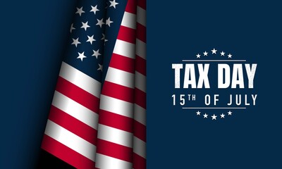 Tax Day Background. 15th of July. Vector illustration