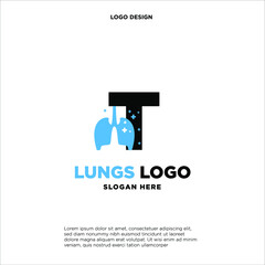 T Letter Lung Logo Template Illustration Design Illustration Design.