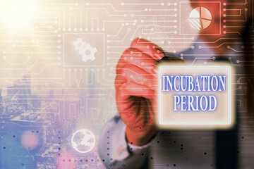 Handwriting text writing Incubation Period. Conceptual photo time elapsed starting from getting...