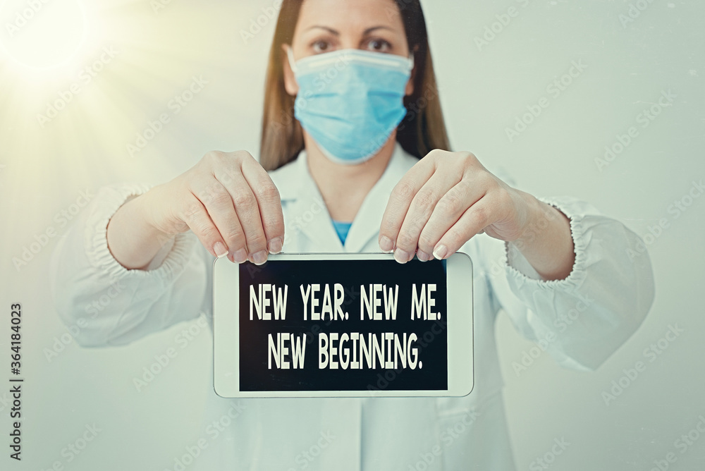 Poster text sign showing new year. new me. new beginning.. business photo text time for setting new goals f