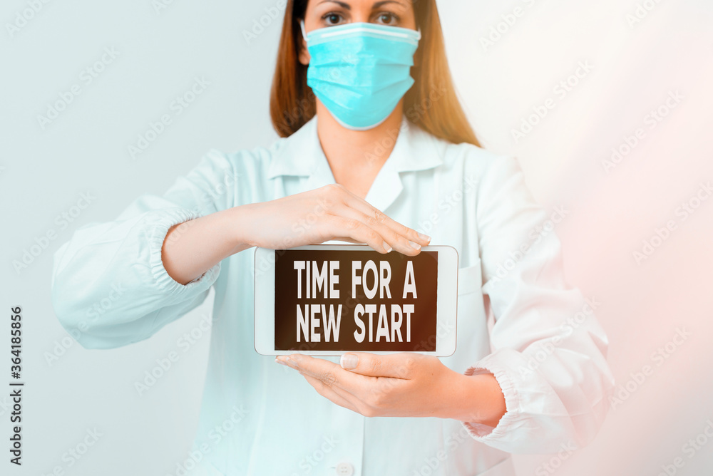 Poster conceptual hand writing showing time for a new start. concept meaning the beginning of an event or p