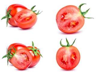 Fototapeta premium collection mix set red tomato isolated on white background