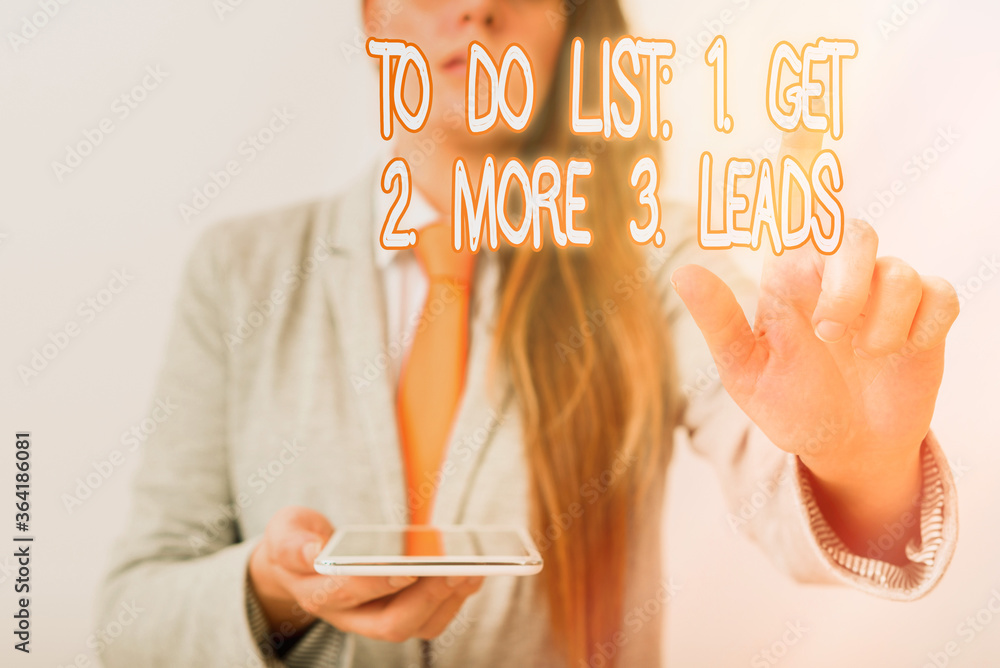 Fototapete handwriting text to do list: 1. get 2. more 3. leads. conceptual photo advertising plan to attract c