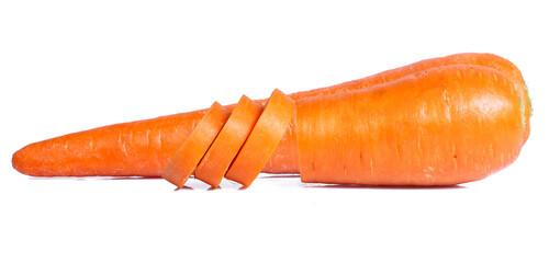 Fresh carrot isolated on white background