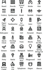 travel icons set vector