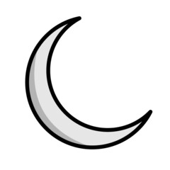Half Moon Vector Flat Design for Icon, Symbol, Graphic Resources, and Logo