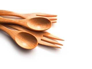 Spoon and Fork Cutlery set isolated on white background.