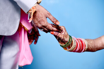 Bride & Groom Hand's Together in Indian Wedding