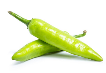 green pepper chilli sweet isolated on white background