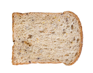 wholegrain bread isolated on white background