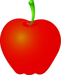 Red apple on white background isolated 